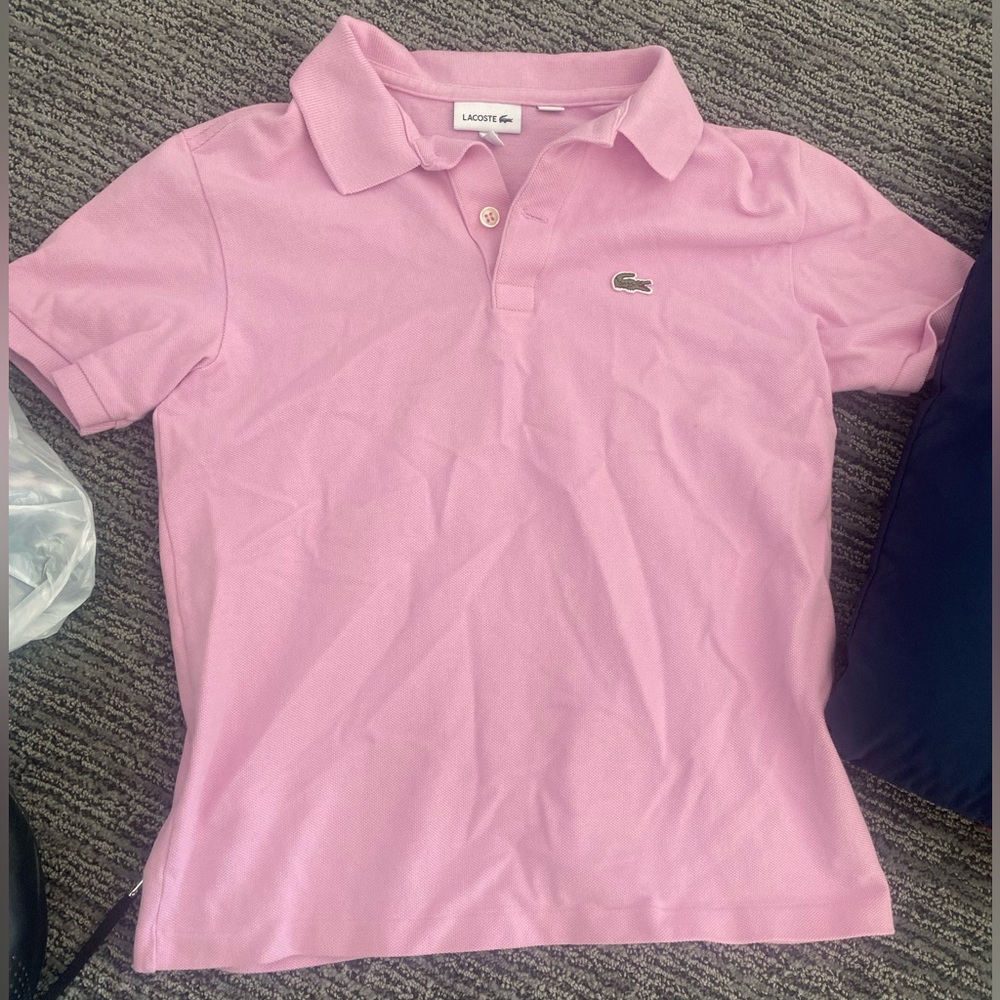 Lacoste Boy’s Short Sleeve Classic Polo Shirt Pink Size 14